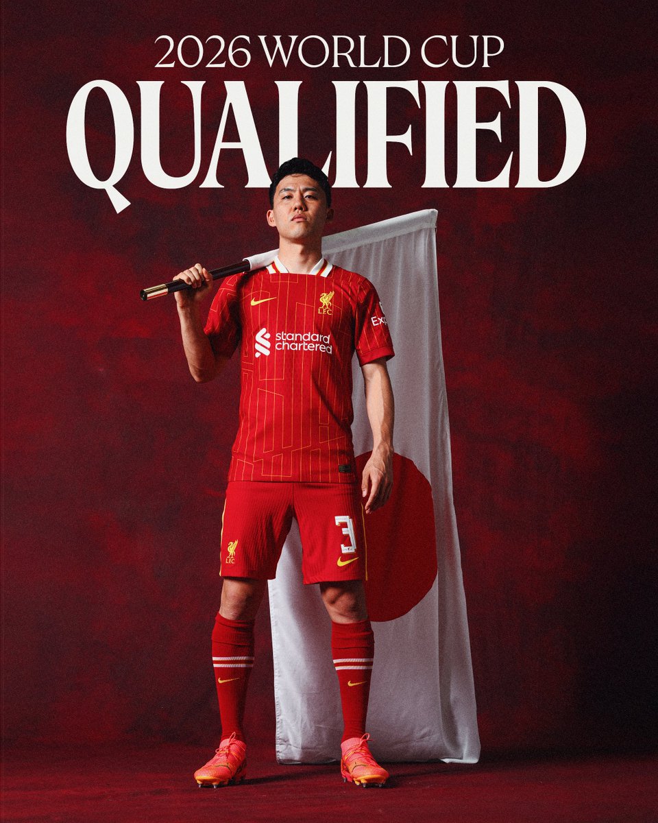 LFC's tweet photo. Captaining his country to the 2026 @FIFAWorldCup ©️🇯🇵

Congratulations, @wataru0209 👏 https://t.co/IyKvhLHe98