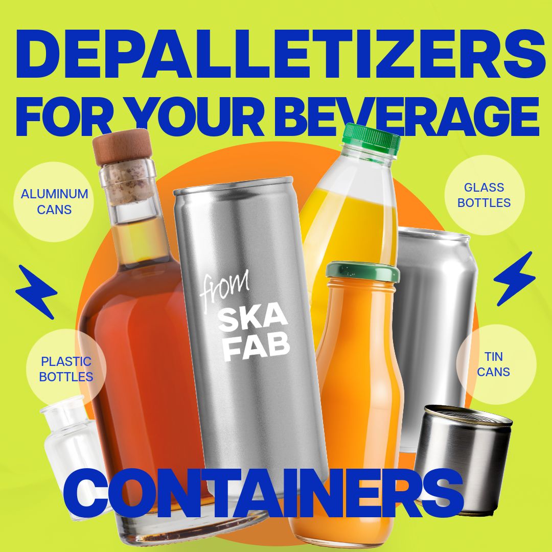 SkaFabricating's tweet image. Beverage producers count on Ska Fabricating’s depalletizers to handle glass, plastic, and metal containers with care.  Take a look at how we serve the Beverage Industry here:  skafabricating.com/markets/bevera… 

#PackagingAutomation #BeverageIndustry #DepalletizingSolutions