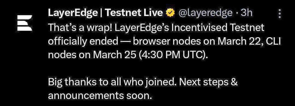 FreeAirdrops099's tweet photo. #LayerEdge Airdrop Update 🙌
Follow for more updates
https://t.co/rPZQ5HxjZL
- ⭐ LayerEdge End. 👀
❤️ Like 🔁 Repost
#Node #Depin #LayerEdge #Airdrop #Crypto #NodeAirdrop https://t.co/lObwkpHYub
