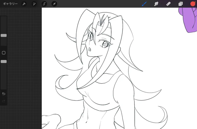 プロクリで線はこれが限界。描いたらもうサイズいじれない 