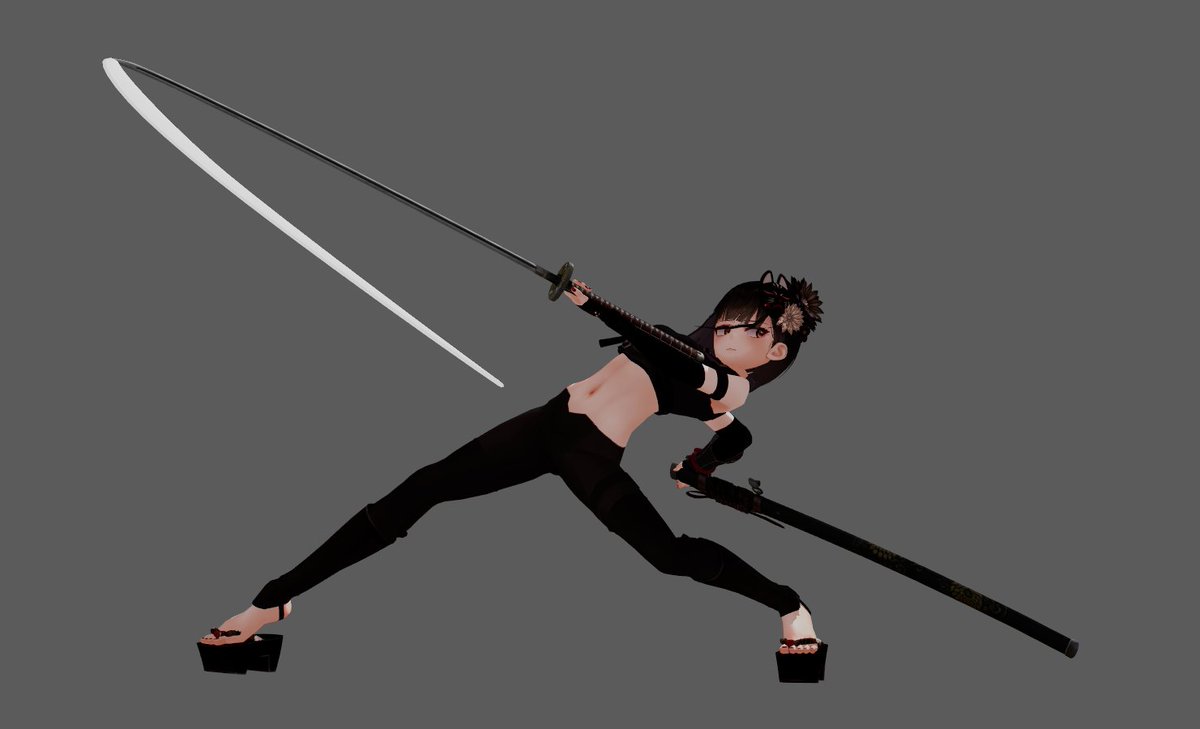 I generally use a loose sword grip like this. It looks great when slashing and thrusting both, so it's perfect for lazy animators like me who don't want to animate the sword grip lol