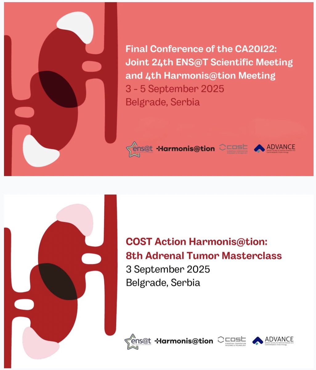 HARMONIS@TION (@goharmonisation) on Twitter photo 🚨Registration for the Final Joint <a href="/ENSAT_news/">European Network for the Study of Adrenal Tumours</a> and Harmonis@tion Conference is OPEN!!! The abstract submission deadline is April 15, for the first draft of your abstract! Check the link below and spread the news! ‼️🔗👇
<a href="/ENSAT_news/">European Network for the Study of Adrenal Tumours</a> <a href="/AdvanceAdrenal/">Advance</a>
goharmonisation.com/final-conferen… 🚨Registration for the Final Joint <a href="/ENSAT_news/">European Network for the Study of Adrenal Tumours</a> and Harmonis@tion Conference is OPEN!!! The abstract submission deadline is April 15, for the first draft of your abstract! Check the link below and spread the news! ‼️🔗👇
<a href="/ENSAT_news/">European Network for the Study of Adrenal Tumours</a> <a href="/AdvanceAdrenal/">Advance</a>
goharmonisation.com/final-conferen…