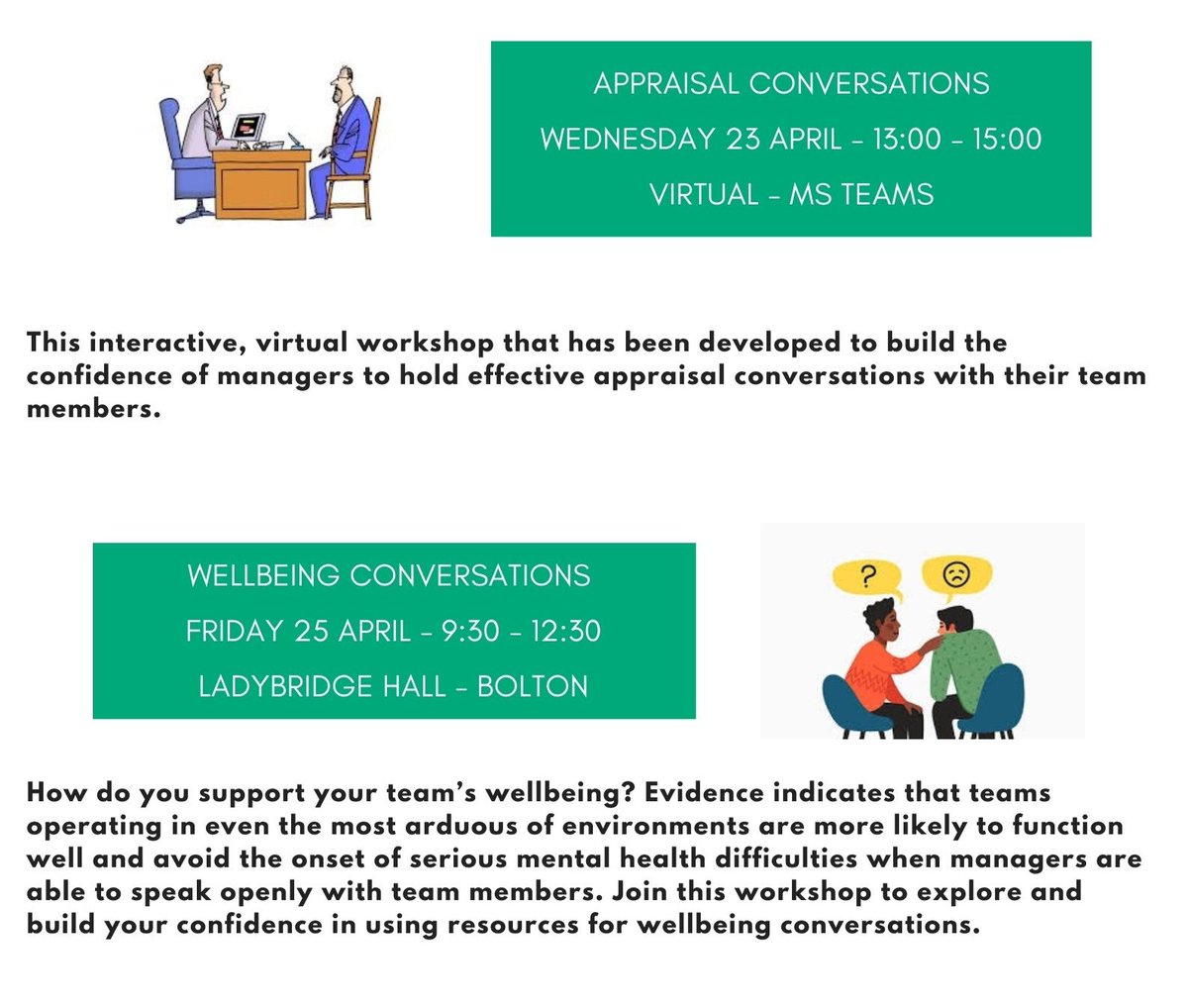 NWAS Learning & Organisational Development (@nwamb_learning) on Twitter photo NWAS staff please see below our upcoming workshops.
Bookings are made via MyESR. Go into your ESR homepage and under my learning section in your course catalogue search for the workshop title to enrol onto it.
If you face any issues please email Learning&OD@nwas.nhs.uk NWAS staff please see below our upcoming workshops.
Bookings are made via MyESR. Go into your ESR homepage and under my learning section in your course catalogue search for the workshop title to enrol onto it.
If you face any issues please email Learning&OD@nwas.nhs.uk