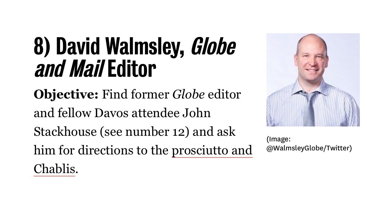 Our 2016 WEF Davos delegation included Justin Trudeau, Bill Morneau, Chrystia Freeland, Mark Wiseman, and David Walmsley - Editor-in-Chief of the Globe and Mail.

The Globe is the official media partner of the Century Initiative, which is run by Carney’s advisor Mark Wiseman.