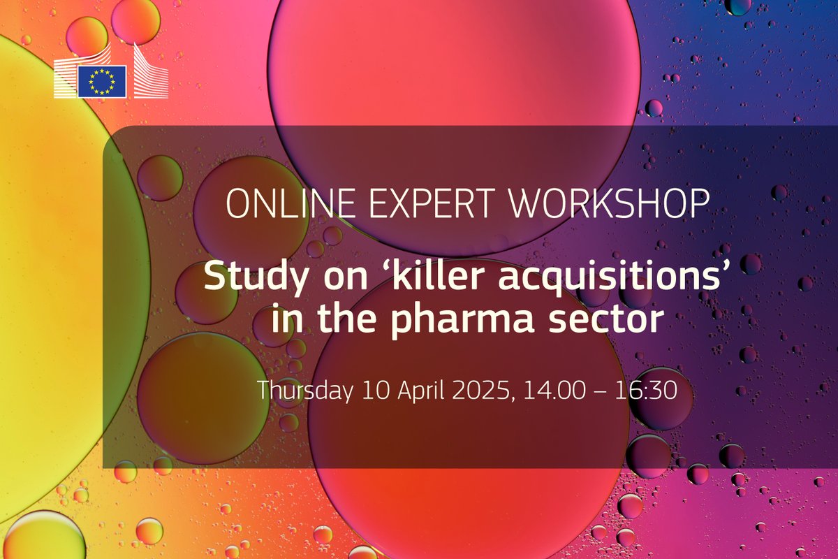 Killer acquisitions’ in the pharma sector: How frequent are they❓

Let’s discuss❕

🗣️Join DG COMP’s expert workshop to explore the findings of our latest study with leading legal and economic experts.

Register now 👇 
europa.eu/!PVbJGr

#EUCompetition
