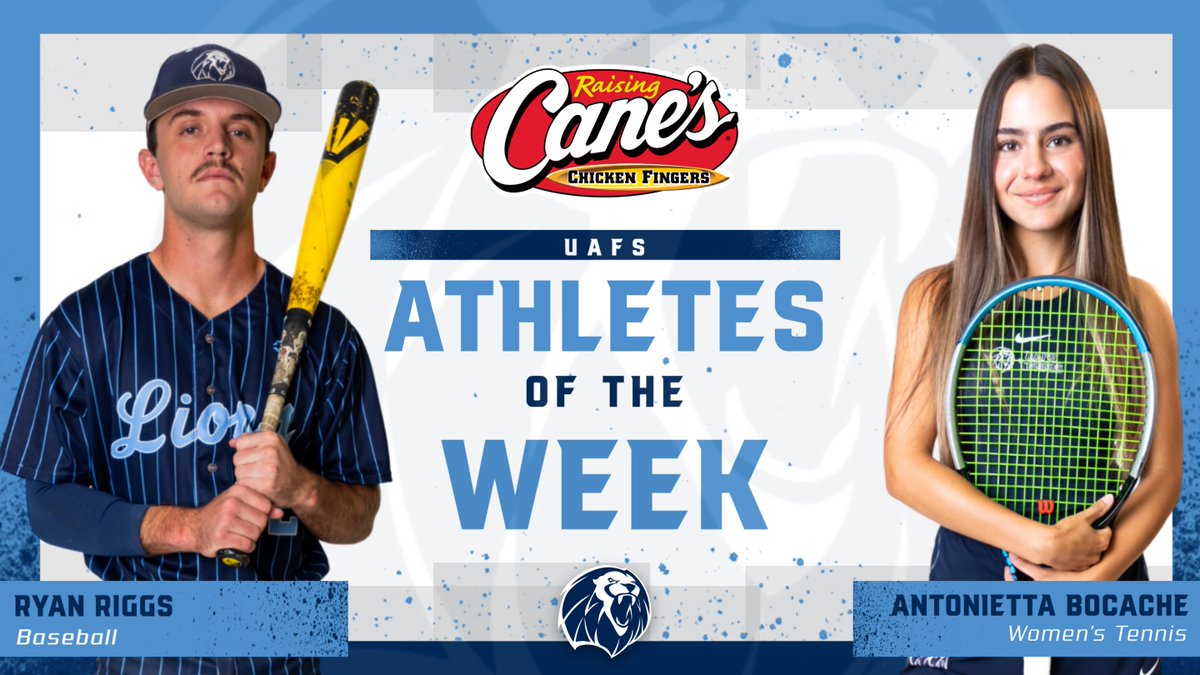 Congrats to this week's Raising Cane's UAFS Athletes of the Week, Ryan Riggs and Antonietta Bocache!

#RunToTheRoar