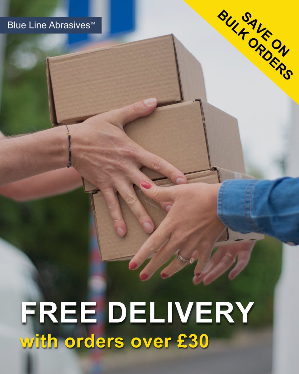 blabrasives's tweet image. Free Delivery on Orders Over £30! 🎉

At Blue Line Abrasives, we want to make it easier for you to get the high-quality abrasives you need. That&apos;s why we&apos;re offering free delivery on all orders over £30!

🔷 bluelineabrasives.co.uk

#Abrasives #FreeDelivery #SandingSolutions