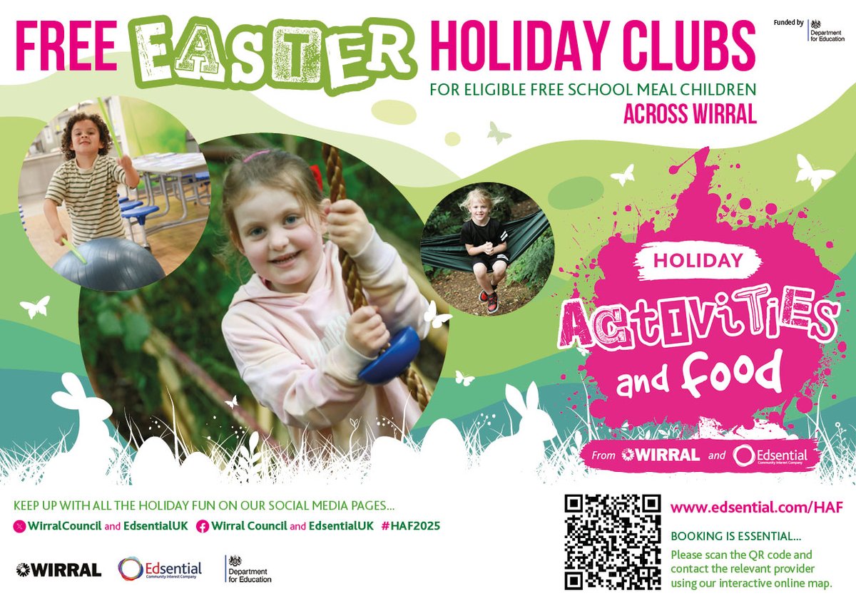 Edsential (@edsentialuk) on Twitter photo 🌻Wirral's #HAF2025 Easter programme is back🌻
A whole host of FREE Holiday Activities and Food clubs are now taking bookings. 🤩 To find a full list of clubs available and to book a space visit: edsential.com/haf-wirral-cou…
Funded by <a href="/educationgovuk/">Department for Education</a>
<a href="/WirralCouncil/">Wirral Council</a> 🌻Wirral's #HAF2025 Easter programme is back🌻
A whole host of FREE Holiday Activities and Food clubs are now taking bookings. 🤩 To find a full list of clubs available and to book a space visit: edsential.com/haf-wirral-cou…
Funded by <a href="/educationgovuk/">Department for Education</a>
<a href="/WirralCouncil/">Wirral Council</a>