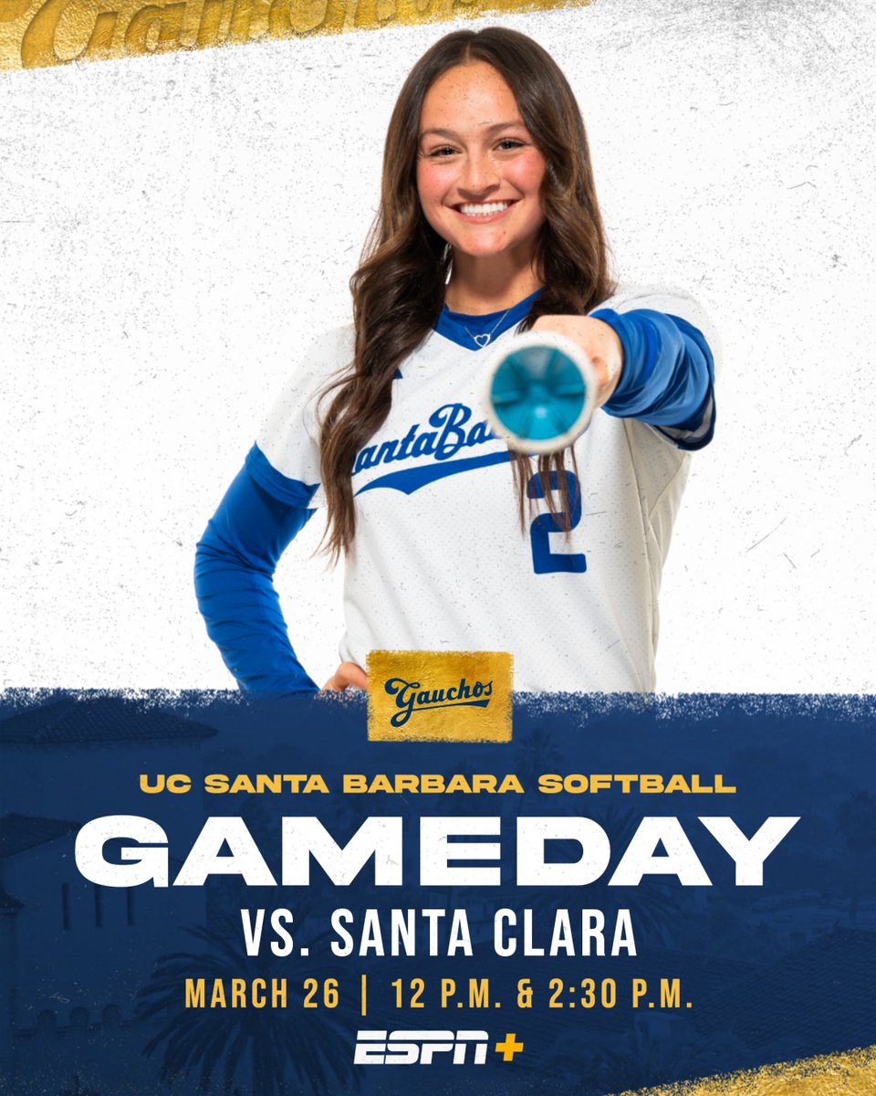 Midweek Madness!

🆚 Santa Clara
📍 Campus Diamond | Santa Barbara, Calif.
⏰ 12 p.m. &amp; 2:30 p.m.
📺 ESPN+ | ucsbgauchos.com/WatchSoftballv…
📊 ucsbgauchos.com/SoftballLiveSt…

#GoGauchos