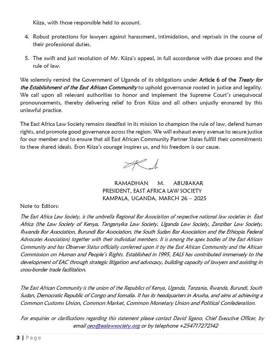 East Africa Law Society(EALS) tweet media