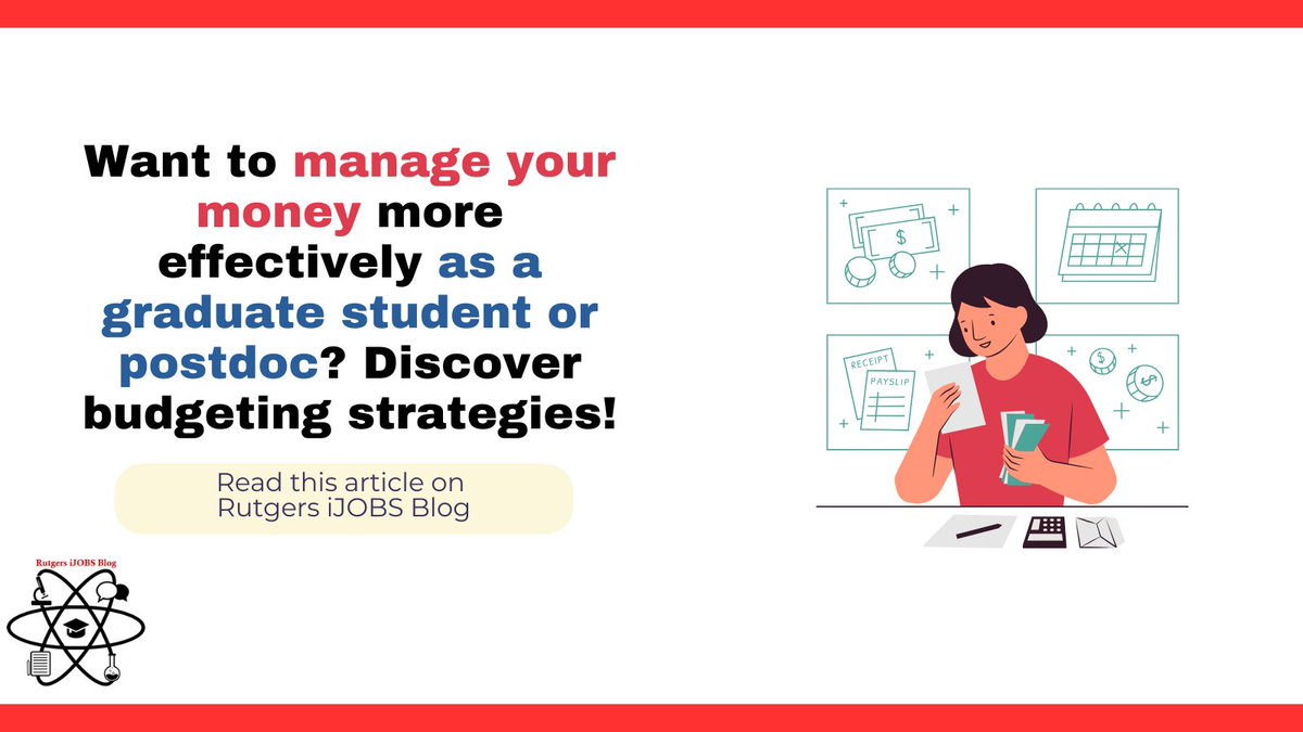 As a grad student or postdoc, you can take control of your finances with the right strategies. grad.rutgers.edu/news/ijobs-wor…

#RutgersiJOBs #FinancialPlanning #RetirementPlanning #SmartSavings