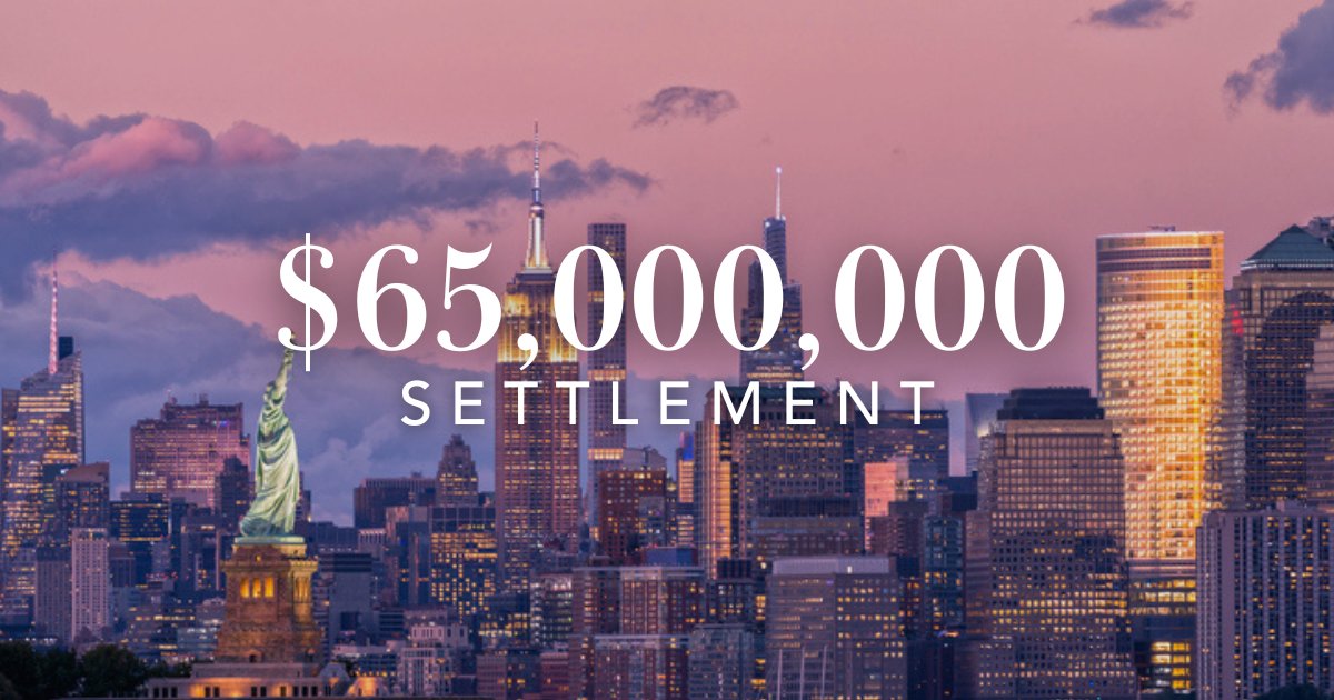 BlockOToole's tweet image. Partners Daniel P. O’Toole, Scott Occhiogrosso, and David L. Scher are proud to have obtained a $65,000,000 settlement – the largest known personal injury settlement ever in the State of New York – for a Brooklyn cyclist. Read more: blockotoole.com/verdicts-settl…