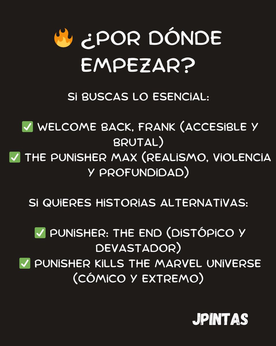 JPintasComic's tweet photo. Por último, espero que os hayan gustado las recomendaciones sobre uno de los mejores personajes de #Marvel, como es el #Punisher. ¡¡¡Muchas gracias a tod@s!!! https://t.co/nZGv918DBv