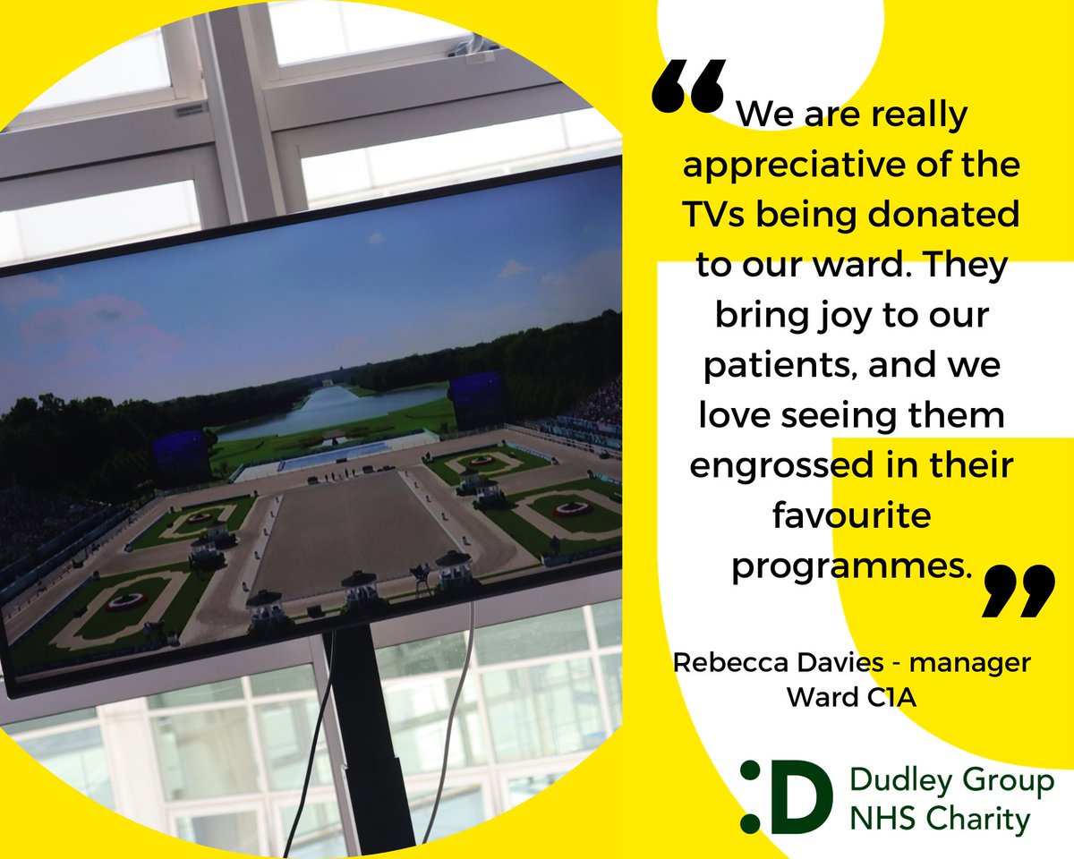 DGNHS Charity 💙 (@dgnhscharity) on Twitter photo Better patient experience is being channelled across the <a href="/DudleyGroupNHS/">The Dudley Group</a> thanks to a generous charitable grant. <a href="/DGNHSCharity/">DGNHS Charity 💙</a> has funded 16 large televisions, patients have shared that the TVs help ease the pain of being away from loved ones. Better patient experience is being channelled across the <a href="/DudleyGroupNHS/">The Dudley Group</a> thanks to a generous charitable grant. <a href="/DGNHSCharity/">DGNHS Charity 💙</a> has funded 16 large televisions, patients have shared that the TVs help ease the pain of being away from loved ones.