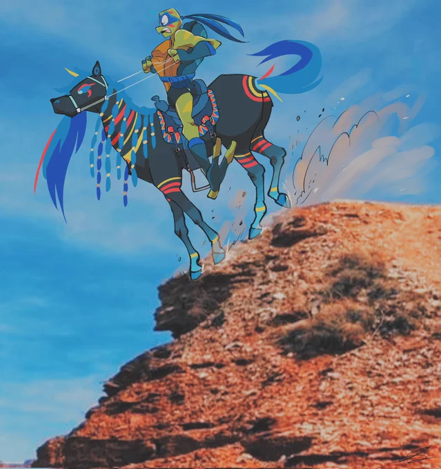 I draw leo and his horse just to catch my breath. 