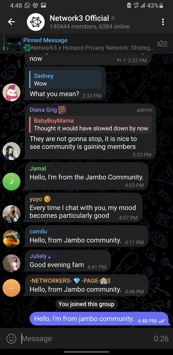 sam0368_010's tweet photo. One of the best empowering platform that connect the global together. Thank you @network3_ai and @JamboTechnology for the great work. https://t.co/p47jDbbshX