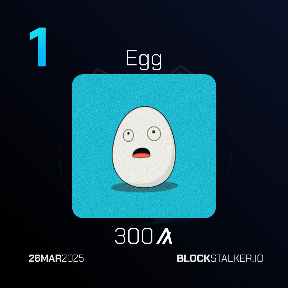 BlockStalkerBot's tweet image. BlockStalker.IO Daily Digest
Top 3 NFT Sales 🖼️
└ 🥇 Egg
└ 🥈 MvZ Mutant #1357
└ 🥉 Broken Cassette #1