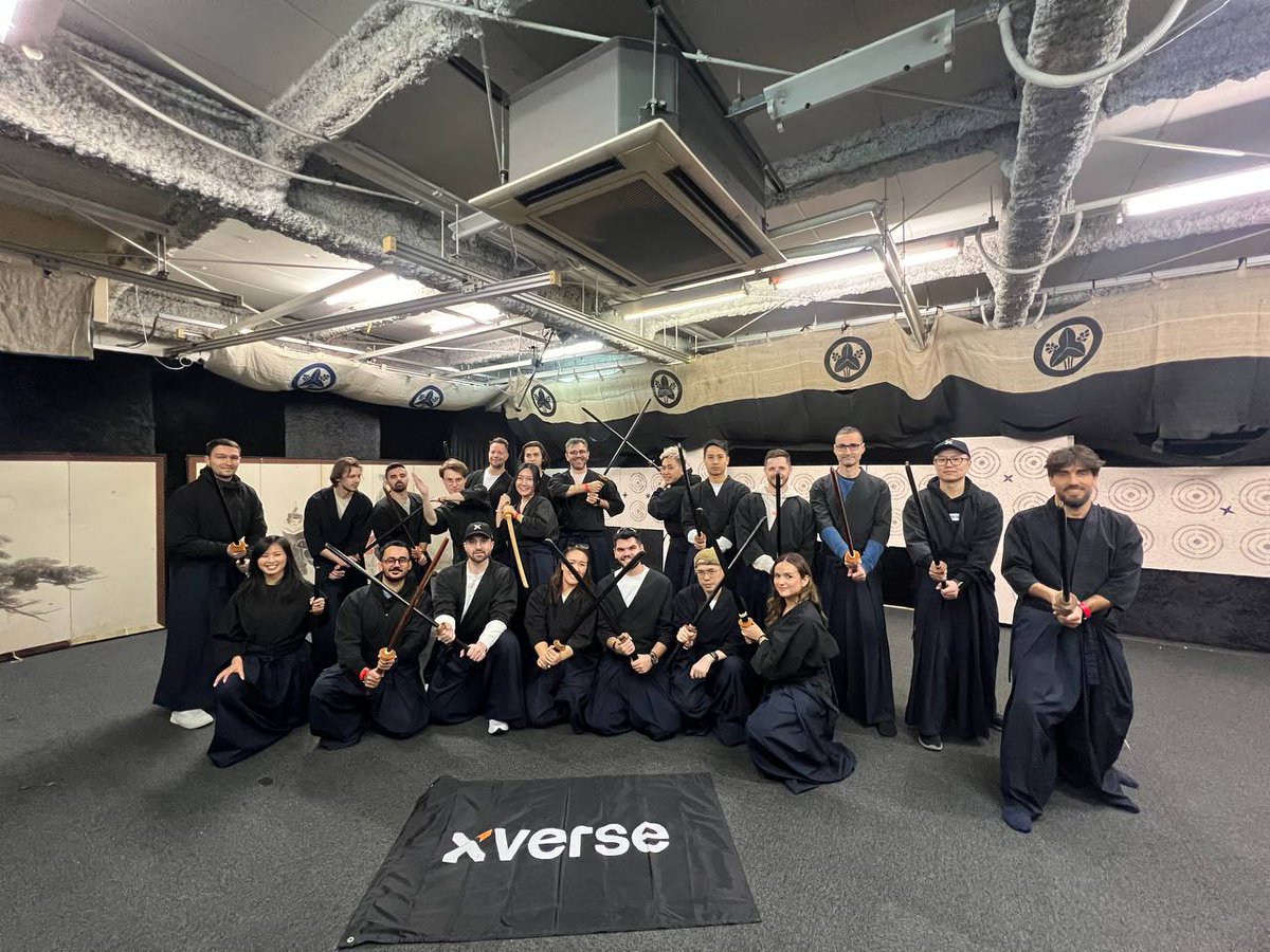 xverse's tweet photo. Pass the remote, we just wrapped our offsite in Kyoto!

Highlights include:
🌧️ Torii gates in the rain, spiritual alignment with wet shoes
♨️ Accidentally formed a new team in the onsen (sadly no photo allowed)
🍜 100% meeting attendance rate despite 1AM ramen runs
⚔️ No one was harmed during samurai training (barely)
🧥 The Xverse merch Japanese edition is real
No you can't buy it (Yes, locals tried.)

⭐⭐⭐⭐5 stars on TripAdvisor. Would offsite again.