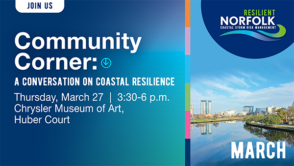 Norfolk didn’t get a single dollar in the state budget for our seawall.  

Nothing.

Want to understand what’s next? 🤔 Gotta ask the City.

Pull up to the Coastal Resiliency Office’s community event. Let’s get informed and get involved. 

Educate.Advocate.Celebrate.Legislate.