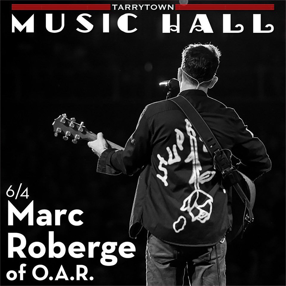 🎶 Marc is headed to Tarrytown! 🎶

Join Marc for a special night of music at the historic <a href="/TheMusicHall/">Tarrytown Music Hall</a> on June 4th.

🎟 Tickets go on sale this Friday at 12 PM ET! 🎟

Grab yours at LiveOAR.com/tour #MarcRoberge #OAR #TarrytownMusicHall