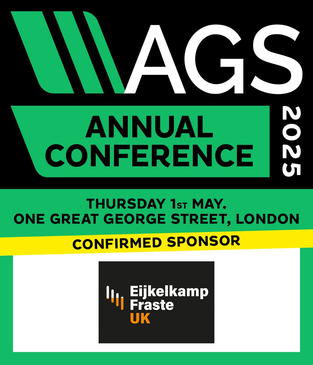 Thank you to Eijkelkamp Fraste UK, who are diamond sponsor of The AGS Annual Conference 2025, which is taking place on 1st May 2025 at One Great George Street, London.

Thank you for your support!

To register for the conference, visit: ags.org.uk/item/ags-annua…