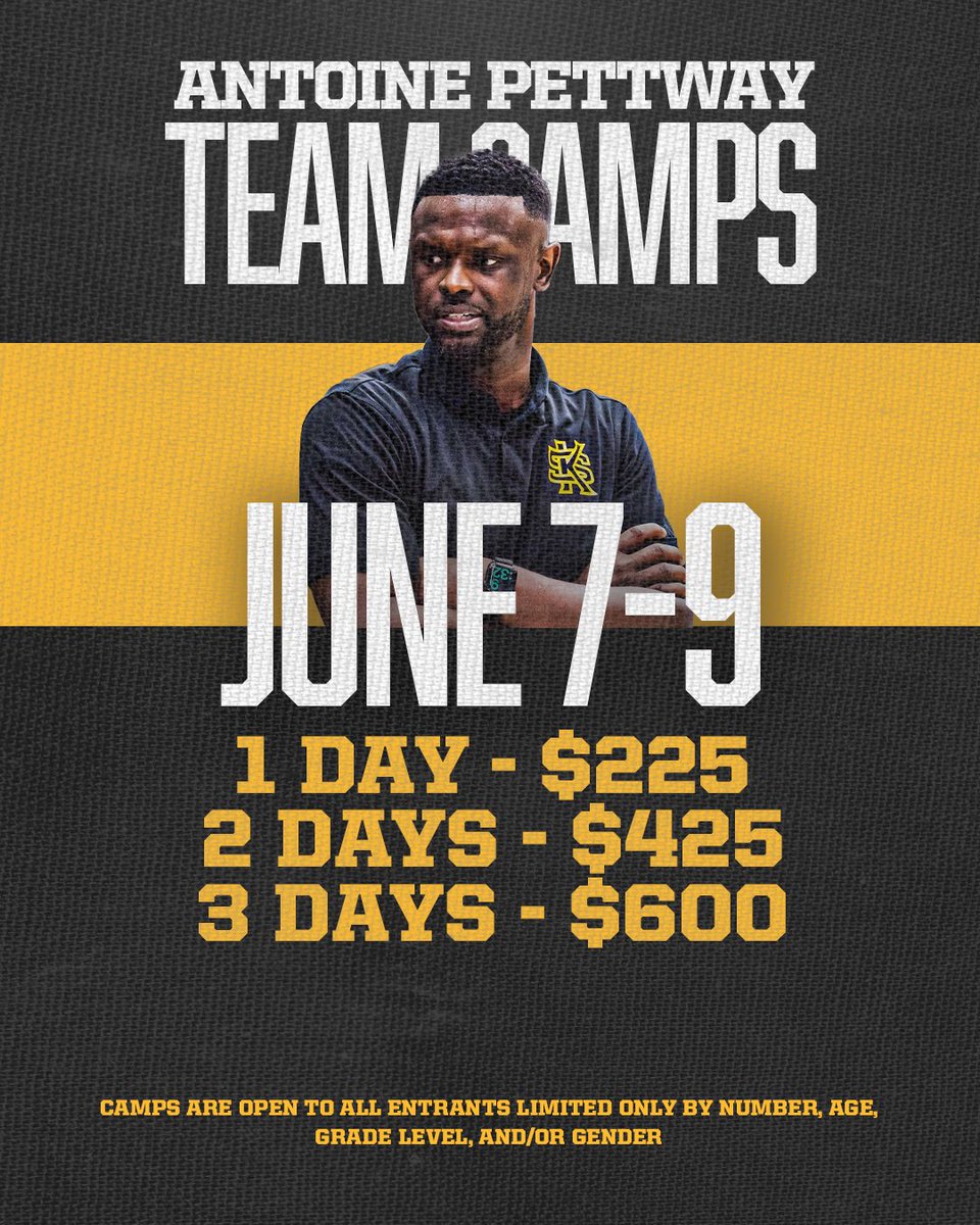 Lock in for Coach Pettway’s Team Camp coming up June 7-9!

REGISTER: …pettwaybasketballcamps.totalcamps.com/About%20Us