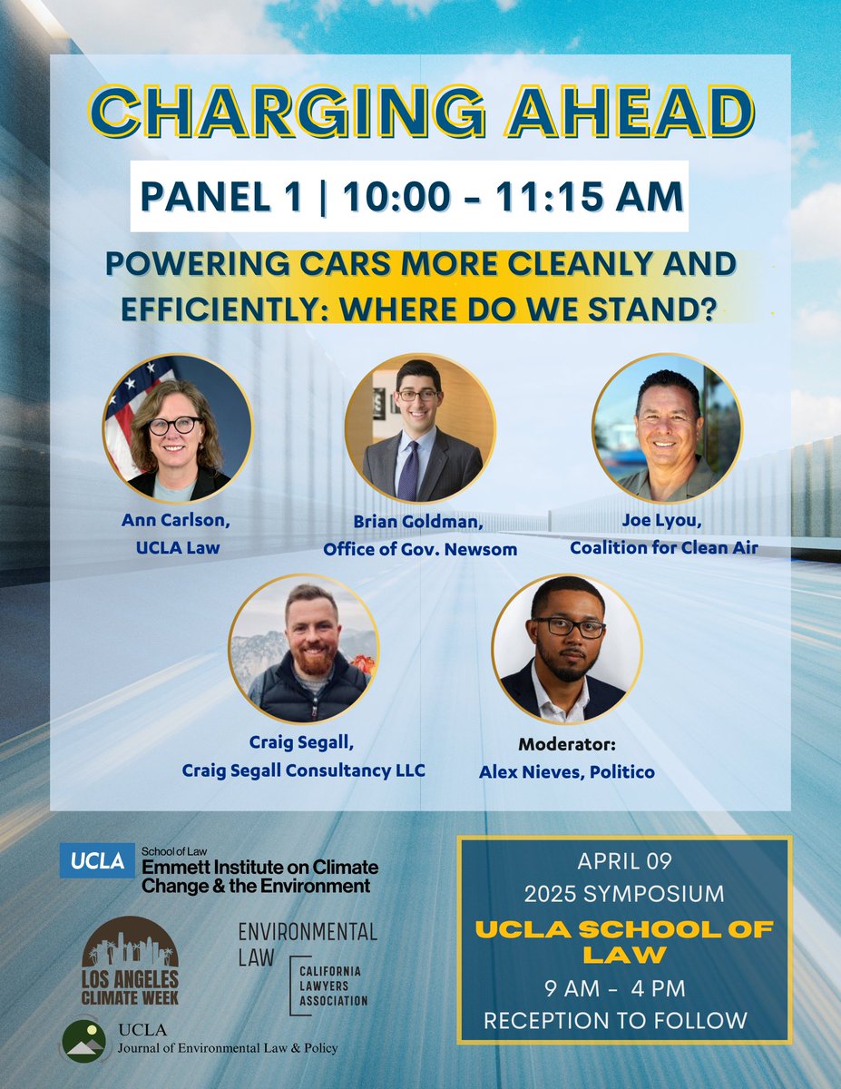 Less than 2 weeks to “Charging Ahead,” our symposium on cutting vehicle pollution, part of LA Climate Week. Our fabulous panelists for Panel 1: Powering cars more cleanly and efficiently: Where do we stand? 

RSVP: docs.google.com/forms/d/e/1FAI…