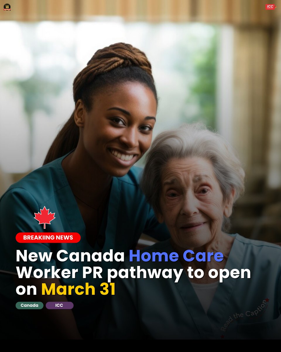 icc_immigration's tweet image. 🚨 Exciting news for caregivers! The Home Care Worker Immigration Pilots (HCWIP) open on March 31, 2025 🇨🇦
Direct path to PR for child care &amp;amp; home support workers!
✅ CLB 4
✅ 6 months experience
🕒 Limited spots – apply early!
#CanadaImmigration #PRPathway #Caregivers #IRCC