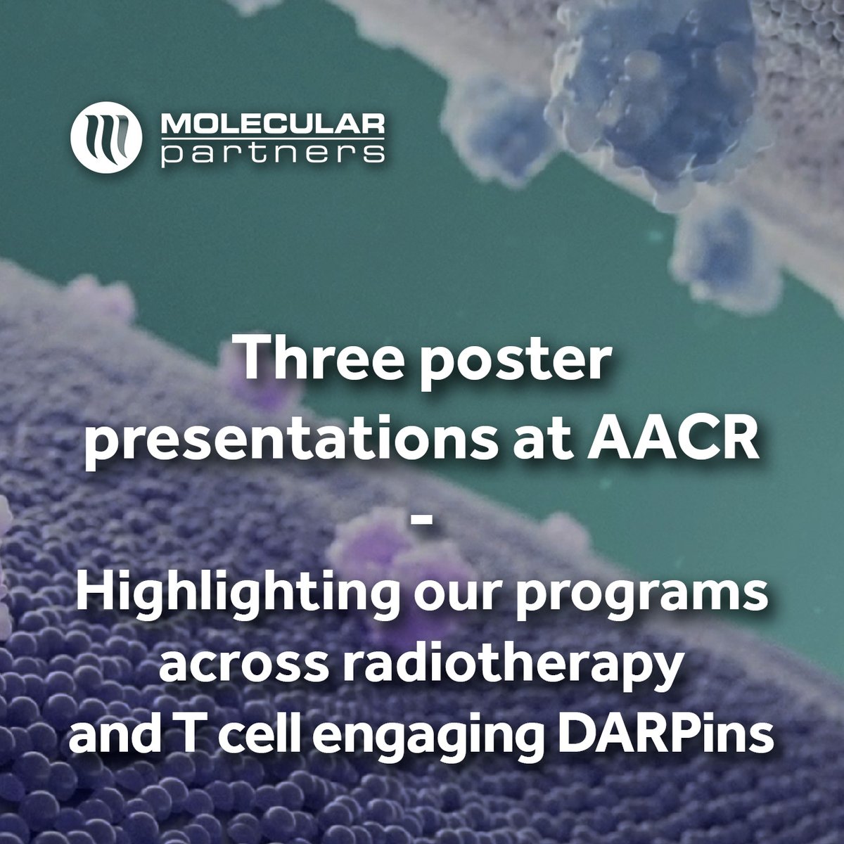 Join us in Chicago at the American Association for Cancer Research (AACR) Annual Meeting 2025, from April 25-30!

👉investors.molecularpartners.com/news-releases/…

#Cancer #Oncology #AACR2025 #DARPin #RadioDARPin
