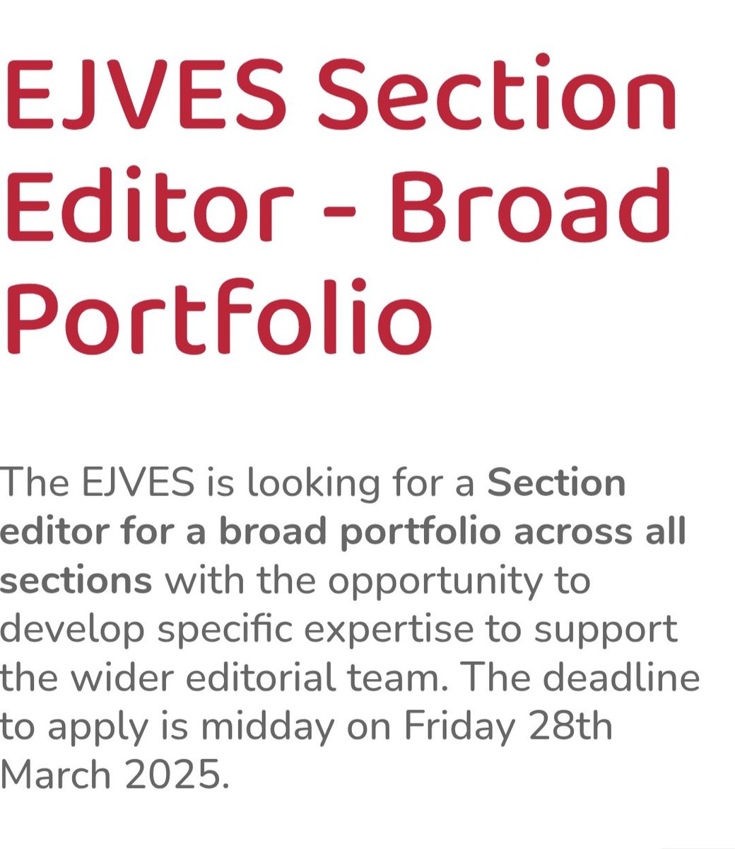 ESVS (@esvsmembership) on Twitter photo 👀 Have you missed it?
<a href="/EJVES_ESVS/">EJVES</a> is looking for editors!
Applications are happening here 👉 esvs.org/about-esvs/ope…
<a href="/Jonnyboyle1/">Jonathan Boyle</a> <a href="/CarlotaFPrendes/">Carlota Fernandez Prendes</a> <a href="/petarz_91/">Petar Zlatanović</a> 👀 Have you missed it?
<a href="/EJVES_ESVS/">EJVES</a> is looking for editors!
Applications are happening here 👉 esvs.org/about-esvs/ope…
<a href="/Jonnyboyle1/">Jonathan Boyle</a> <a href="/CarlotaFPrendes/">Carlota Fernandez Prendes</a> <a href="/petarz_91/">Petar Zlatanović</a>