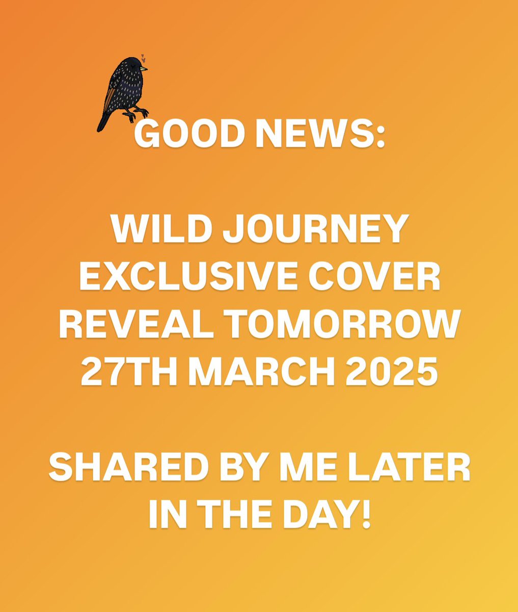 Look out for Wild Journey’s cover which is being revealed exclusively tomorrow on a publication’s social media account around midday. I’ll share it here later in the day. Exciting! 🧡

#covereveal