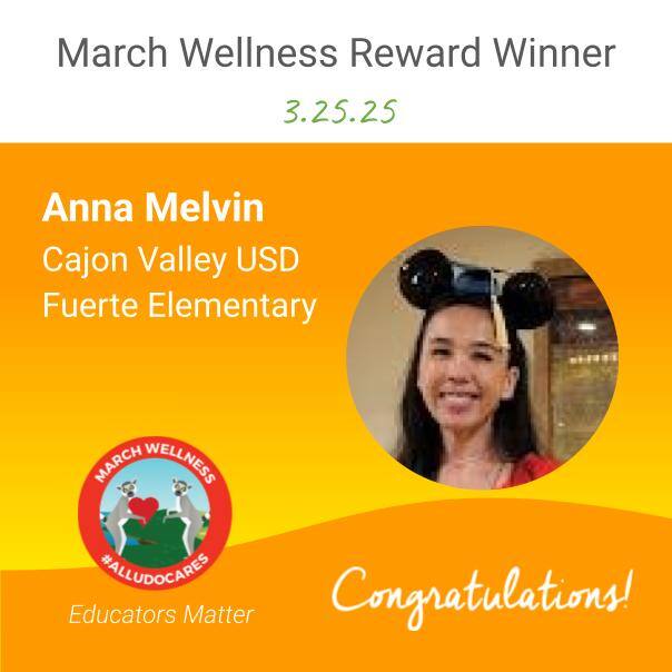 🎉 Congratulations, Anna from <a href="/CajonValleyUSD/">CajonValleyUSD</a>! 🎉

You are a #MarchWellness Educator Gift Giveaway WINNER! 🏆

Thank you for being an incredible educator and for everything you do every day! 💙👏 #Gratitude #EducatorAppreciation