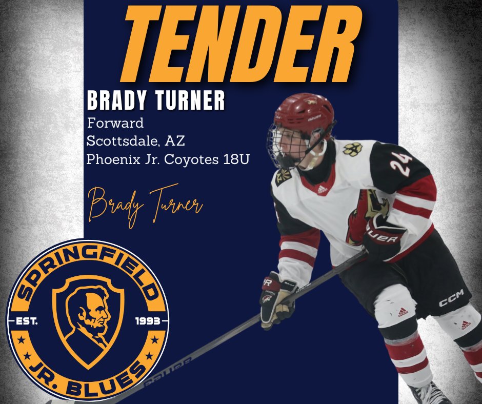 🚨TENDER ALERT🚨
The Jr. Blues have signed forward Brady Turner to a tender agreement for the 2025-26 season. Welcome to Springfield Brady!
