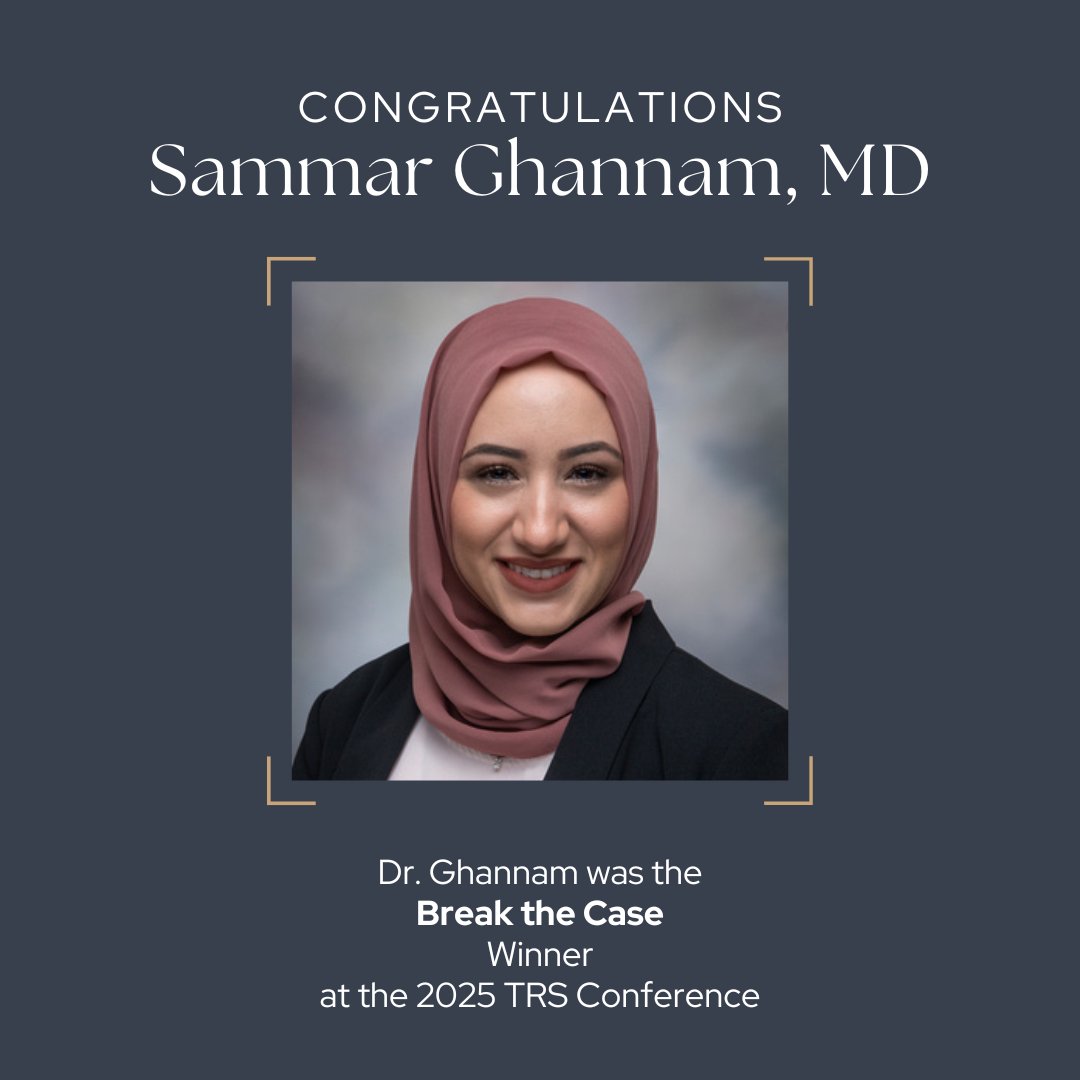 UT Health SA Radiology (@uthealthsarad) on Twitter photo Our very own Dr. Sammar Ghannam was the Break the Case winner at last month's TRS Conference. Congratulations Dr. Ghannam, we are so proud of you! Our very own Dr. Sammar Ghannam was the Break the Case winner at last month's TRS Conference. Congratulations Dr. Ghannam, we are so proud of you!