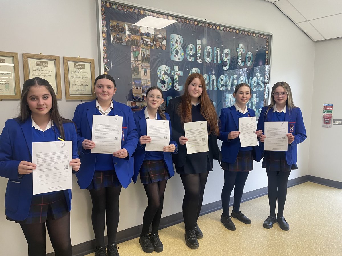 Some of our choir girls received offers for NYCNI Junior and Senior choir courses in July!We are delighted to welcome ⁦<a href="/AndrewNunn_/">Andrew Nunn</a>⁩ and ⁦<a href="/NYCNI_/">National Youth Choir Northern Ireland - NYCNI</a>⁩ to our Music Department each year to hold auditions!                    ⁦<a href="/_stgens/">St. Genevieve's</a>⁩ ⁦<a href="/stgensAP/">Cathy Austin</a>⁩