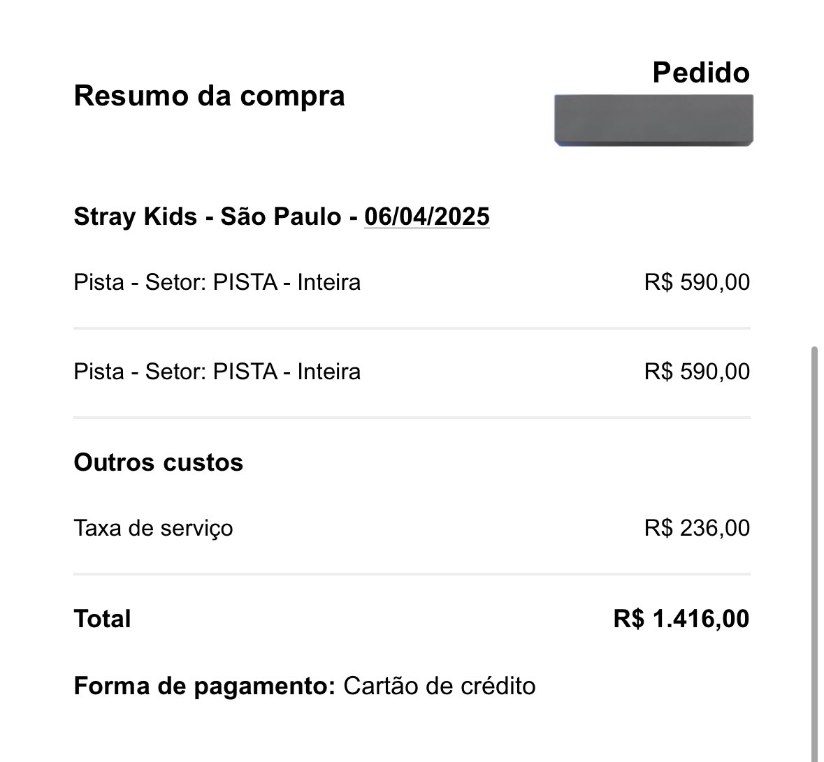 Musicases's tweet photo. VENDO/VENDA URGÊNCIA 2 INGRESSO PARA O SHOW DO STRAY KIDS

📍Estádio Morumbi (Saõ Paulo)
📅05/04/25
🎫Pista Inteira
💸R$ 600,00 cada um (valor negociável)

Motivo: não vou conseguir ir no dia 6 e comprei para o dia 5.

#vendo #ingresso #dominATE #SKZ #Straykids #Brasil #saopaulo https://t.co/BX2ZTN3VNt