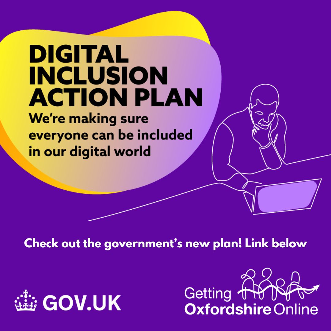 The UK government is implementing a new plan for ensuring digital inclusion, read more about it through the link gov.uk/government/pub… 

#digitalinclusion
<a href="/bicgreen/">Bicester Green</a>
<a href="/aspireoxonline/">Aspire Oxford</a>
<a href="/shareoxford_lot/">SHARE Oxford</a>
@oxfordshirecc
@scitechgovuk