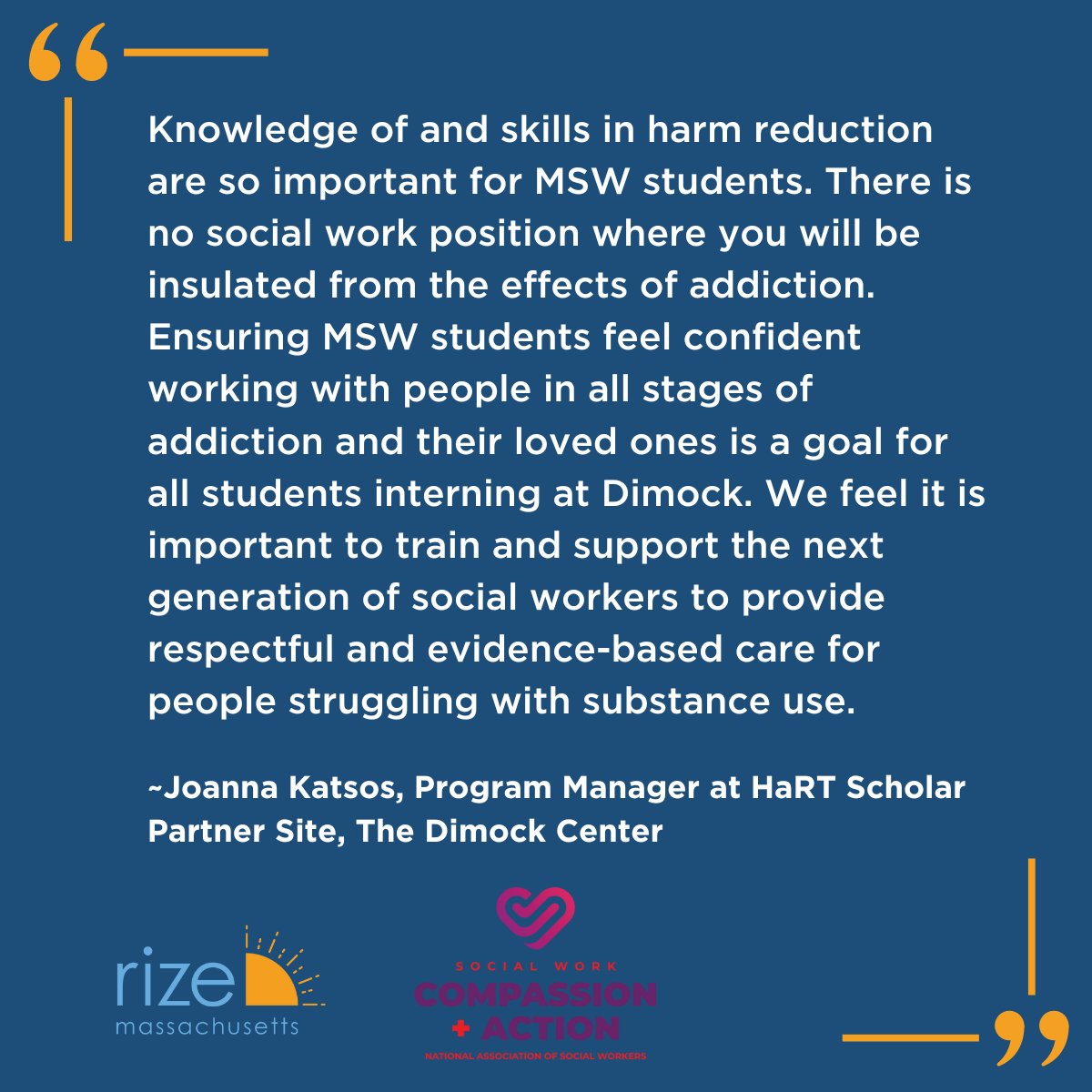 RIZE Massachusetts Foundation (@rizemass) on Twitter photo Today’s #SocialWorkMonth spotlight is Joanna Katsos, Program Manager of OARS at <a href="/TheDimockCenter/">The Dimock Center</a>, a partner site of the HaRT Scholars where social work students are placed in stipended internships to put harm reduction principles into practice. Learn more: rizema.org/harm-reduction… Today’s #SocialWorkMonth spotlight is Joanna Katsos, Program Manager of OARS at <a href="/TheDimockCenter/">The Dimock Center</a>, a partner site of the HaRT Scholars where social work students are placed in stipended internships to put harm reduction principles into practice. Learn more: rizema.org/harm-reduction…