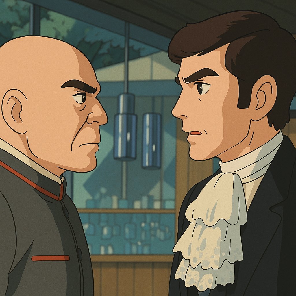 jamesbondlive's tweet photo. There's a hot trend for Studio Ghibli style converted photos this week. Here's what an anime 'On Her Majesty's Secret Service' could look like. #ghibli https://t.co/6xbPM4dNTA