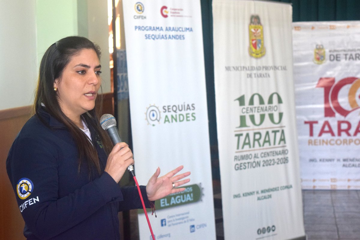 ciifen's tweet photo. #Perú | El segundo día del taller en #Tarata del proyecto Sequías Andes del programa #ARAUCLIMA🌱 se centró en la educomunicación ¿Cómo comunicar a las comunidades sobre la sequía?, con enfoque de interculturalidad y género, dirigido a técnicos de gestión de riesgos locales. https://t.co/71NK63WNI2