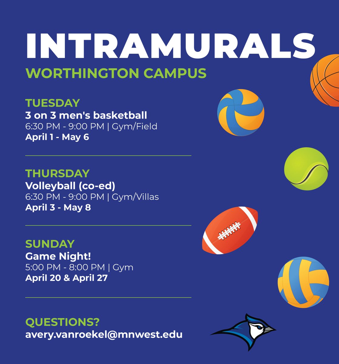 MinnesotaWest's tweet image. There is still time to sign up for Intramurals. Join the fun!
Sign up here &amp;gt; loom.ly/BoGhiW4
#Intramurals #MinnesotaWest