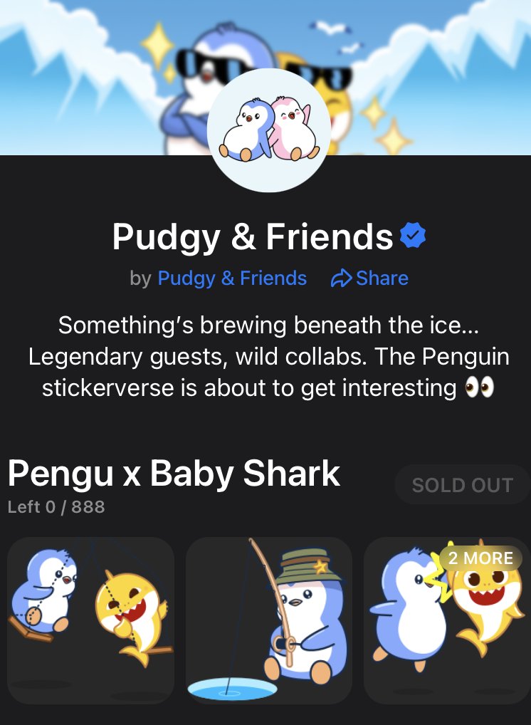ZenithTON's tweet image. FUN FACT: The Designer of the Pudgys x Baby Shark and Lil Pudgys x Baby Shark sticker packs is Egor Zhgun! 💎

He is also:
- Creator of Utya, Baby Yoda
- Creator of Plush Pepe