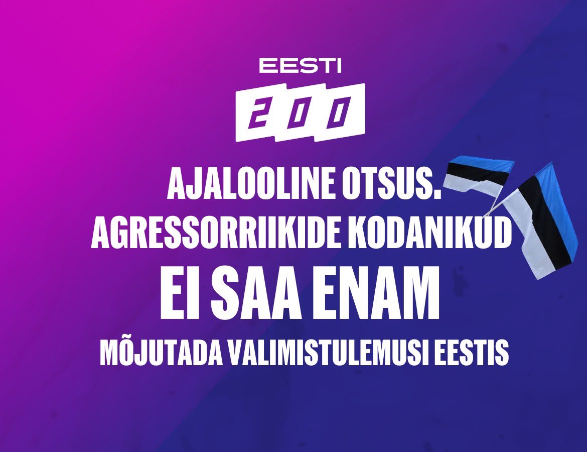 Ülioluline otsus, mille eestvedajaks oli Eesti 200, sai Riigikogu poolt täna vastu võetud – agressorriikide kodanikud ei saa enam valida Eesti kohalike omavalitsuste valimistel.
