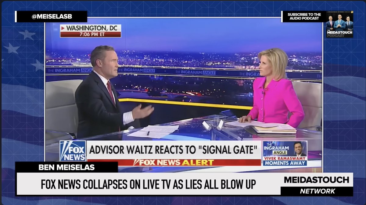 THEIALX's tweet image. Fox News COLLAPSES on LIVE TV as Lies ALL BLOW UP

MeidasTouch
#MeidasTouch host #BenMeiselas reports on how #FoxNews is in a total panic as the Trump administration lies over its war plan #leaks are getting more ridiculous and absurd by the minute.
26 Mar 2025