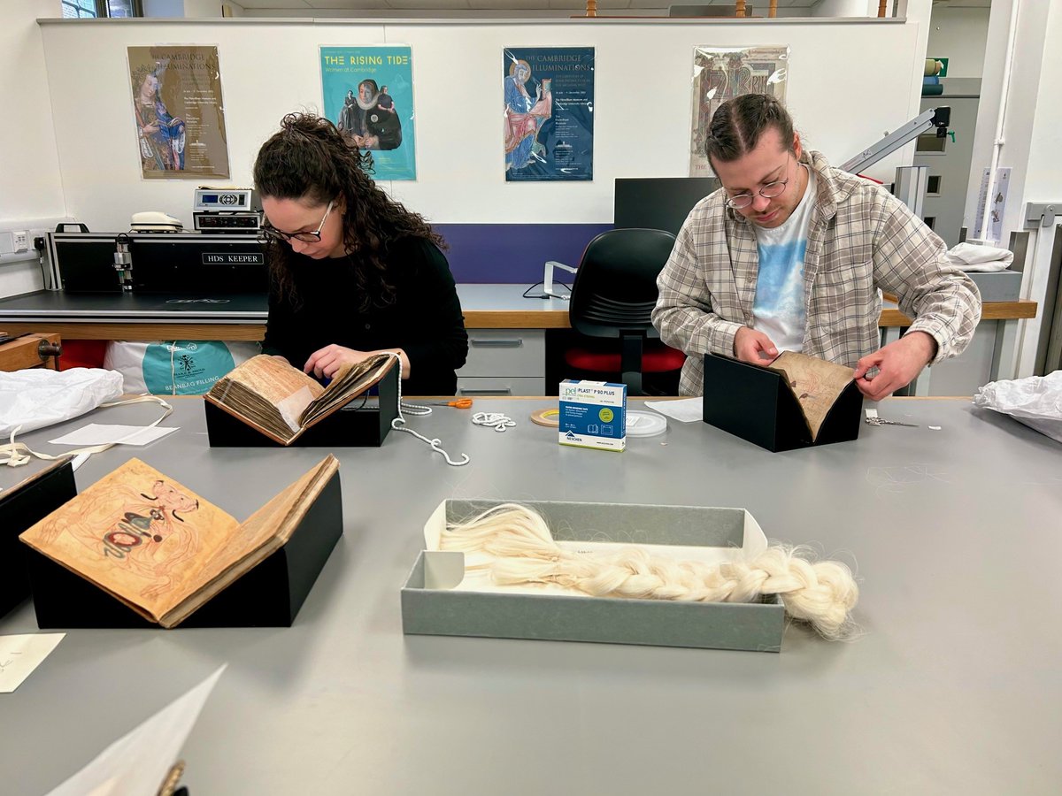 theUL's tweet image. It’s all hands on deck in #CULconservation as our Conservation team prepares objects for the next exhibition, Curious Cures: medicine in the medieval world.

#CambridgeUniversityLibraries #BookConservation #CuriousCures