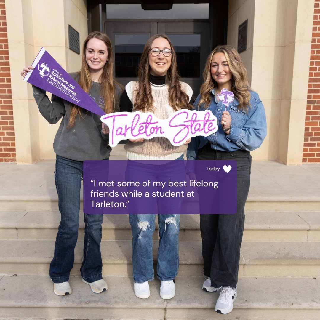 From meeting amazing faculty and staff to making lifelong friends, it's clear our students absolutely love Tarleton State COANR!💜