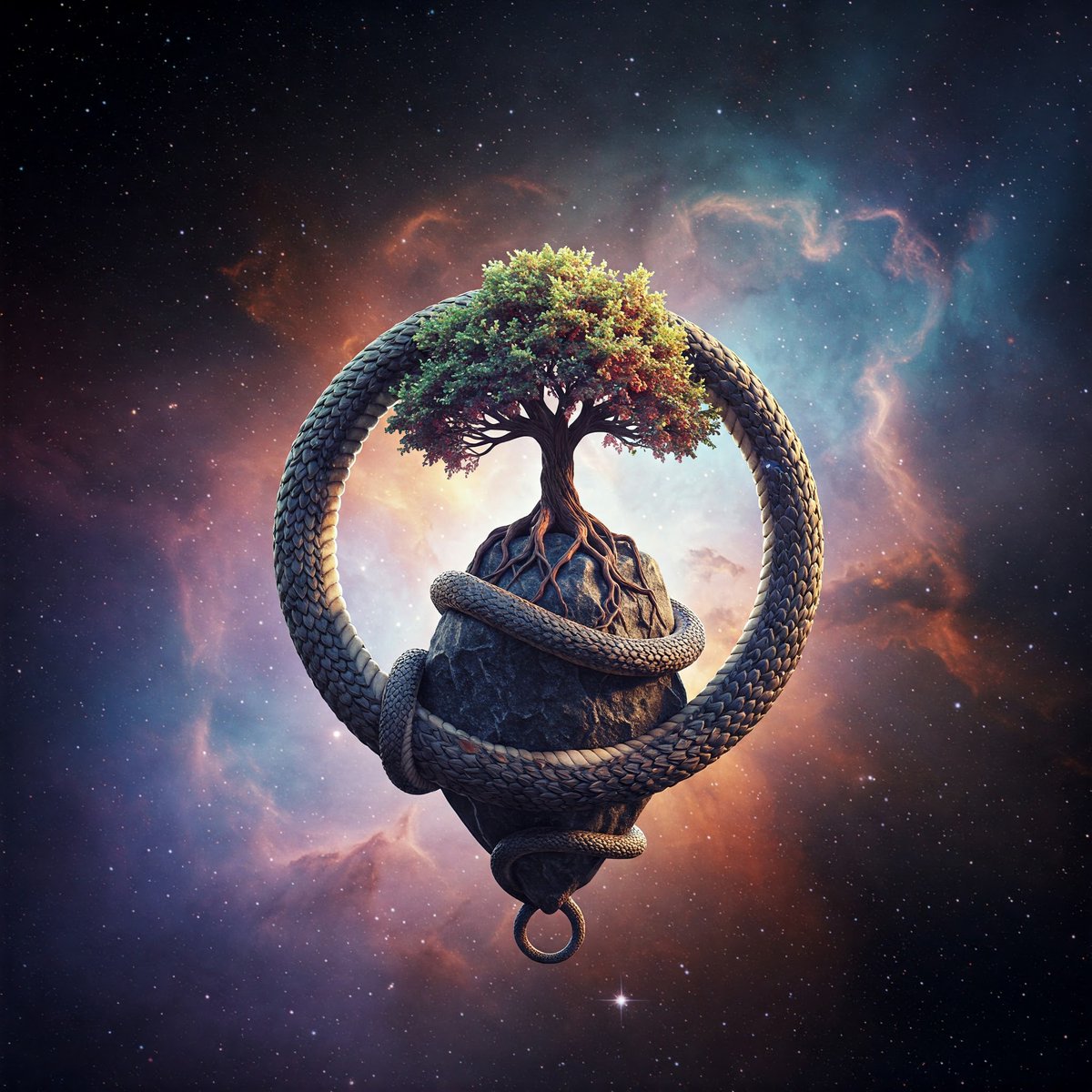 The ouroboros snake is protecting the tree of art
#infiniteloop #madewithsogni