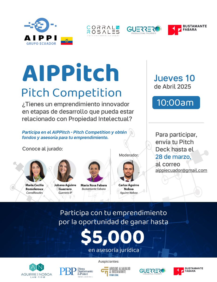 🚀 ¡Emprendedores, esta es su oportunidad! 🚀
Si tienes un proyecto innovador en etapa de desarrollo y está relacionado con propiedad intelectual, el AIPPitch - Pitch Competition es para ti. 
¡Más información! ⬇⬇⬇
drive.google.com/file/d/1k8pEDT…