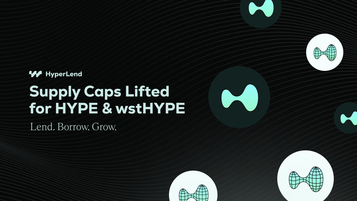 HYPE和wstHYPE的供应上限已解除 <a href="/hyperlendx/">HyperLend</a> 

390,000 HYPE
180,000 wstHYPE

app.hyperlend.finance/?ref=ELLIE