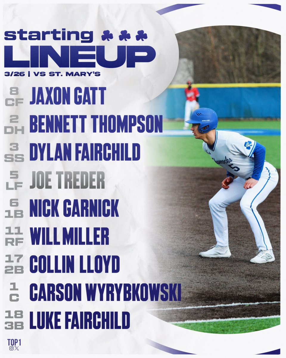 DCC Baseball (@dccbaseball1) on Twitter photo Join us for Opening Day today at Shamrock Park as our 2025 season is underway! We are excited to kick this off by hosting Orchard Lake St. Marys for a <a href="/CHSL1926/">Catholic League</a> double header!
π : OLSM
βοΈ: 4pm Game 1 / 6pm game 2
ποΈ : Shamrock Park Join us for Opening Day today at Shamrock Park as our 2025 season is underway! We are excited to kick this off by hosting Orchard Lake St. Marys for a <a href="/CHSL1926/">Catholic League</a> double header!
π : OLSM
βοΈ: 4pm Game 1 / 6pm game 2
ποΈ : Shamrock Park